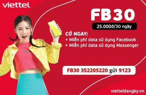 Đăng Ký Gói FB30 Viettel Miễn Phí Data Truy Cập Facebook 1 Tháng